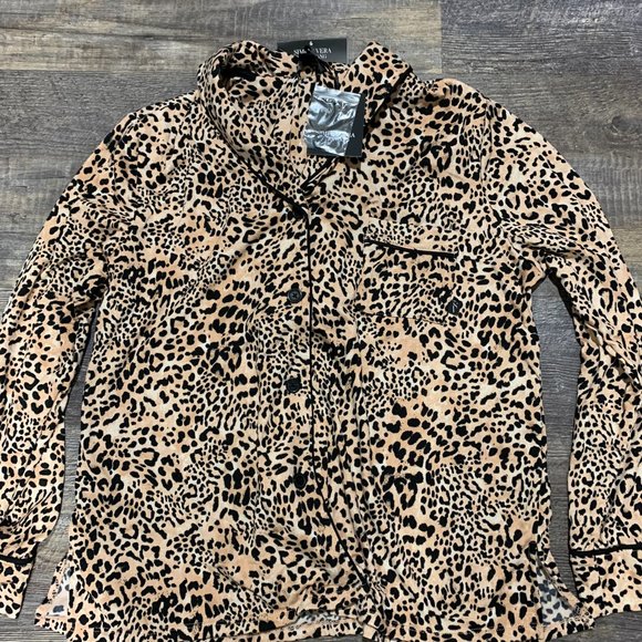 Vera Wang Other - NWT SET Petite M Simply Vera Wang 3 piece pajama - Medium Animal Print PM